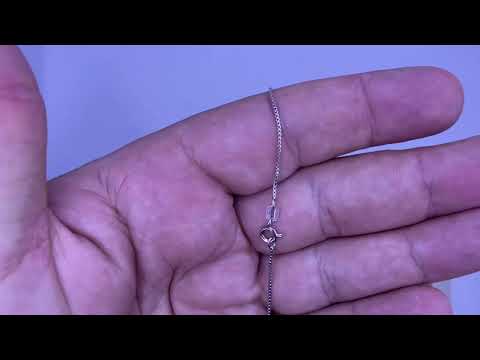 שרשרת בוקס מכסף 925 באורך 42 ס"מ (עובי 0.9 מ"מ) עם ציפוי רודיום