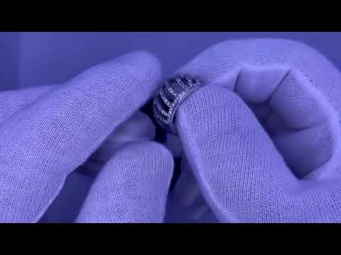 טבעת שורות לאישה מכסף 925 משובצת קריסטלים לבנים