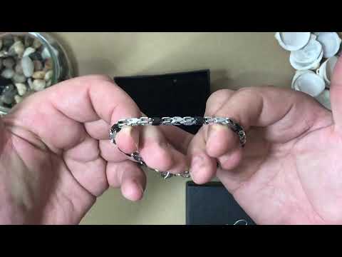 צמיד לגבר (21 ס"מ) מסטיל (פלדת אל-חלד) עם ציפוי PVD שחור