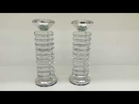 יודאיקה פמוטי קריסטל Judaica Crystal Candlesticks