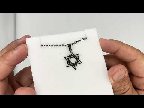 שרשרת מגן דוד (2.2 ס"מ) מסטיל (פלדת אל-חלד), ציפוי שחור