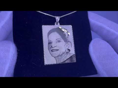 תליון מלבני מזהב צהוב 14 קראט "ענק" (3.2*4 ס"מ) עם חריטת תמונה איכותית