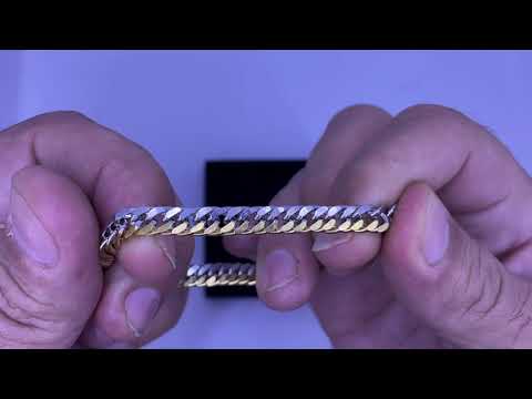 צמיד לגבר חוליות מסטיל (פלדת אל חלד) עם ציפוי PVD זהב צהוב 14 קראט