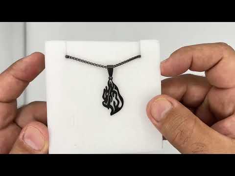 שרשרת "האש שלי" מסטיל (פלדת אל חלד) ציפוי שחור, 2.8 ס"מ