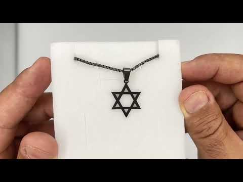שרשרת מגן דוד (2.5 ס"מ) מסטיל (פלדת אל-חלד), ציפוי שחור