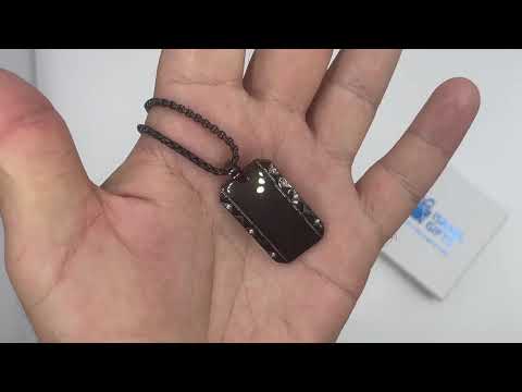 שרשרת מלבנית (2*3.5 ס"מ) מסטיל (פלדת אל חלד) עם ציפוי PVD שחור
