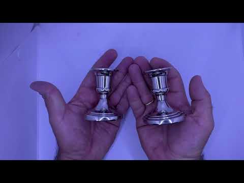 זוג פמוטים נמוכים (7 ס"מ) מיציקת ניקל