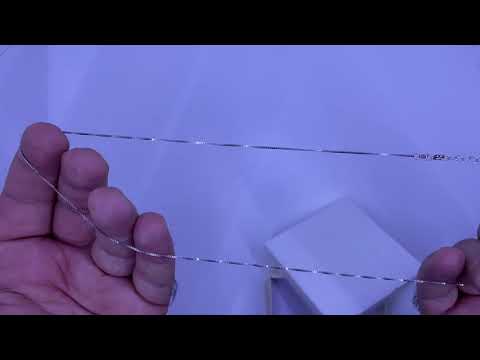 שרשרת בוקס מכסף 925 באורך 55 ס"מ (עובי 0.9 מ"מ) עם ציפוי רודיום