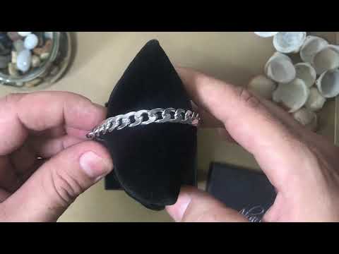 צמיד לגבר חוליות עבה מסטיל (פלדת אל-חלד) עם פלטה חלקה