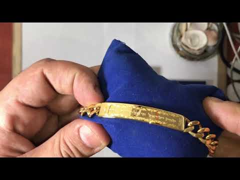 צמיד לגבר "שמע ישראל ה אלוהינו ה אחד" מסטיל עם ציפוי זהב 14 קראט