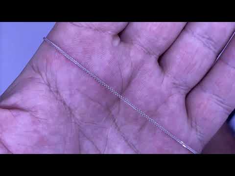 שרשרת "ספיגה" מזהב לבן 14 קראט, עובי 0.6 מ"מ, אורך: 45 ס"מ