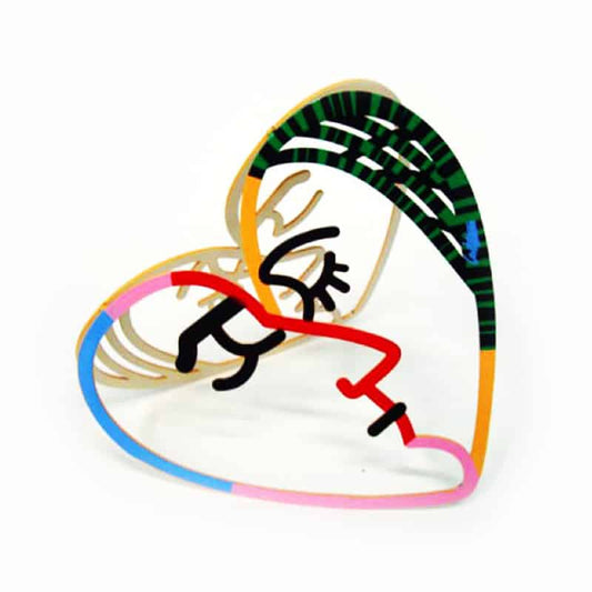 סטנד “פנים אל פנים” בצורת "לב" ממתכת (22*21 ס"מ) הדפס צבעוני. מעוצב ומיוצר ע"י האמן דוד גרשטיין. מחיר מבצע אתר מתנות ישראל