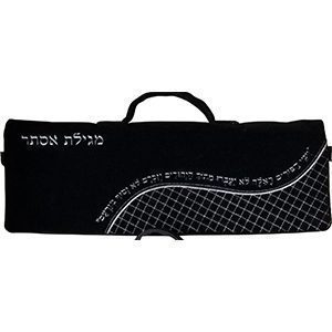 תיק קטיפה כחול "גל" למגילת אסתר (42*16 ס"מ) עם ידית נשיאה