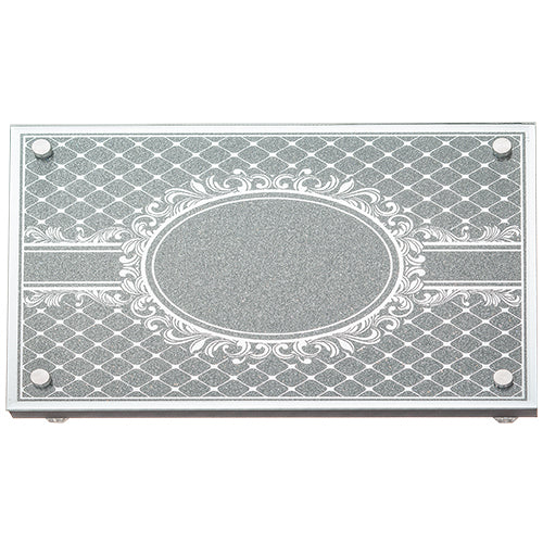 מגש זכוכית (35*23 ס"מ) מהודר עם מראה ונצנצים