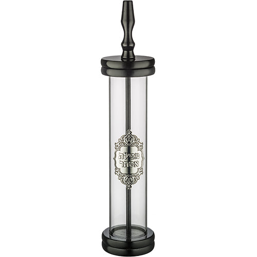 בית מגילה ספרדי (עבור קלף 30 ס"מ) מעץ עם אקריליק שקוף