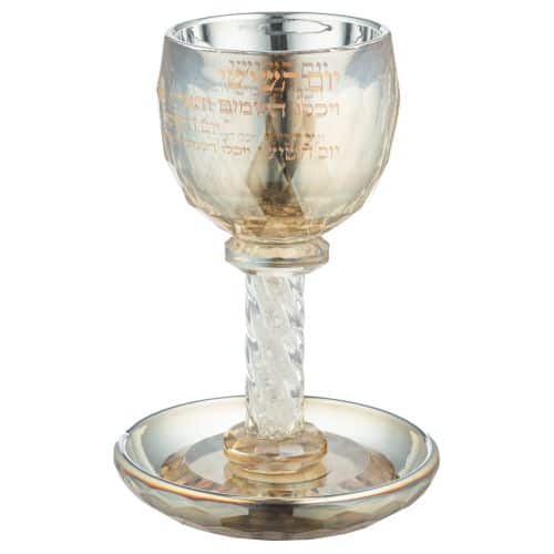 Crystal goblet (16 cm) double sides, inscription "Sixth Day..." in gold with a two-dimensional depth effect