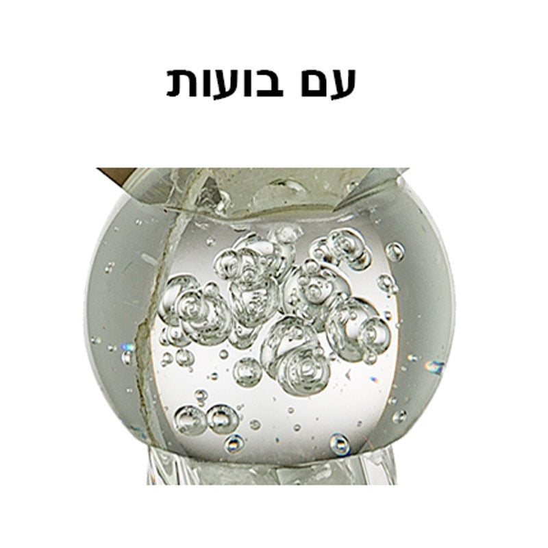 זוג פמוטי יציקת קריסטל (19 ס"מ) מהודרים עם קריסטלים לבנים