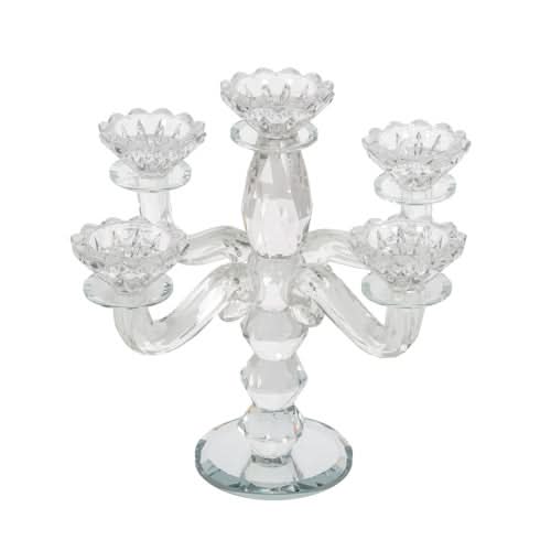 פמוט 5 קנים (25 ס"מ) מהודר מיציקת קריסטל