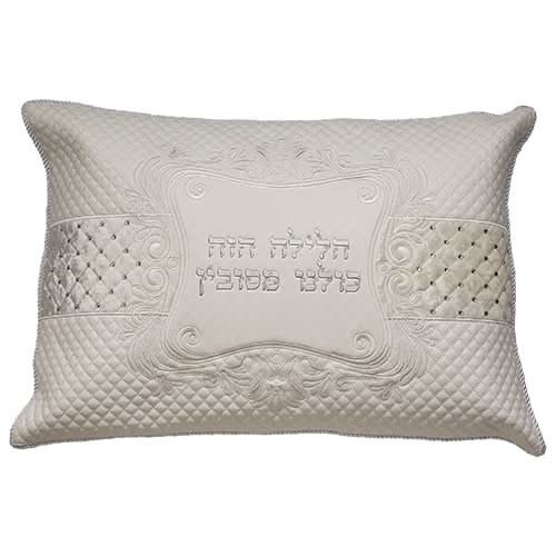 סט פסח יוקרתי דמוי עור 4 חלקים - כיסוי פסח, כיסוי אפיקומן, כרית הסבה, ומגבת