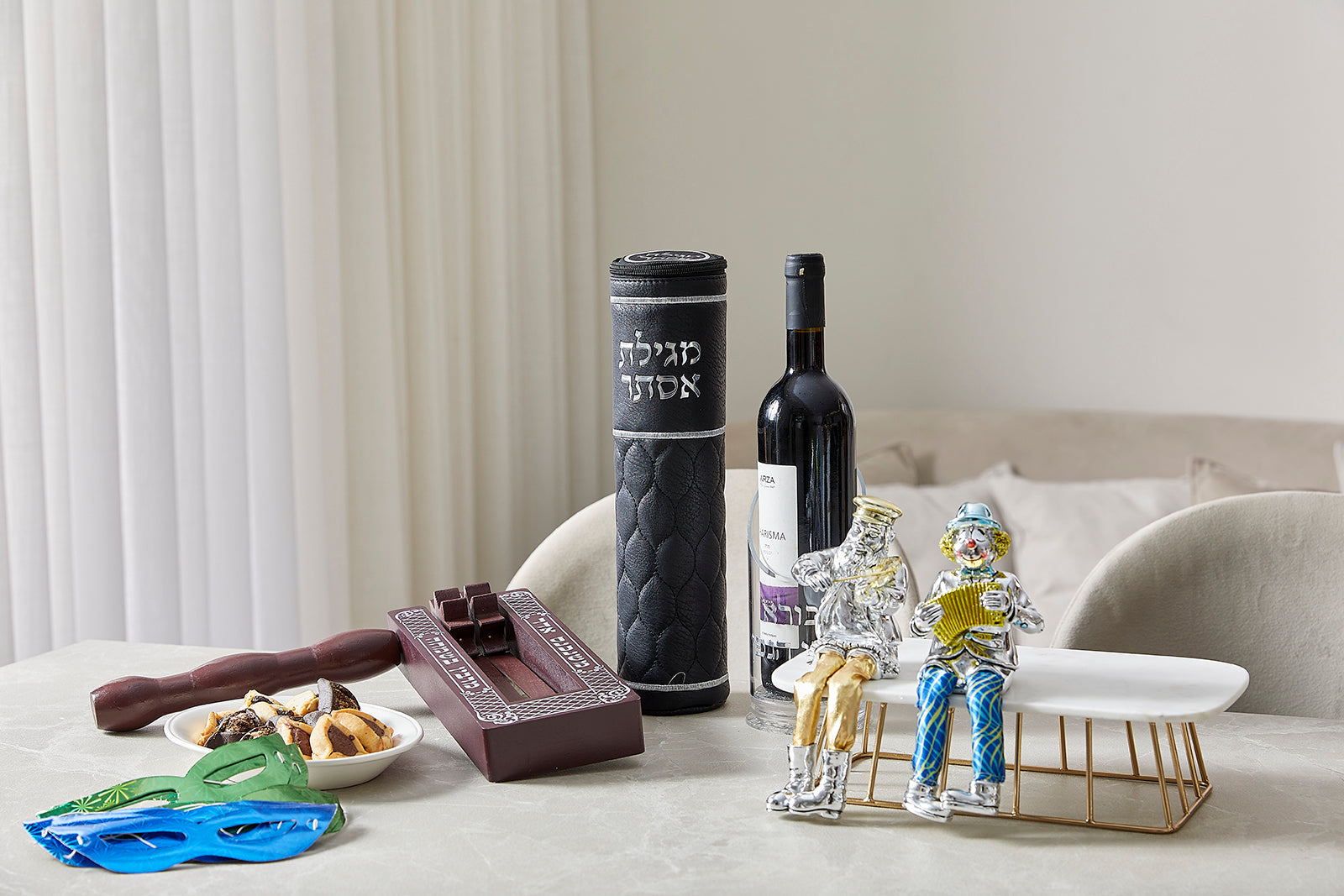 תיק עור "כותל" למגילת אסתר (עבור קלף 39 ס"מ) אותיות בולטות