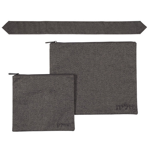 סט כיסוי (29*36 ס"מ) טלית תפילין ועטרה פשתן מהודר