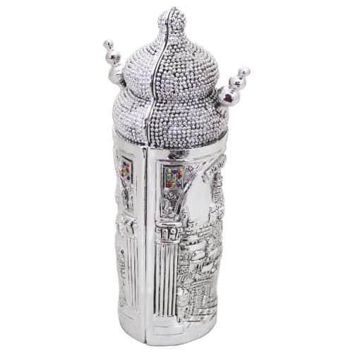 Elegant Torah scroll for children (20*10 cm) made of polyresin, silver plated, Sephardic Jerusalem decorations