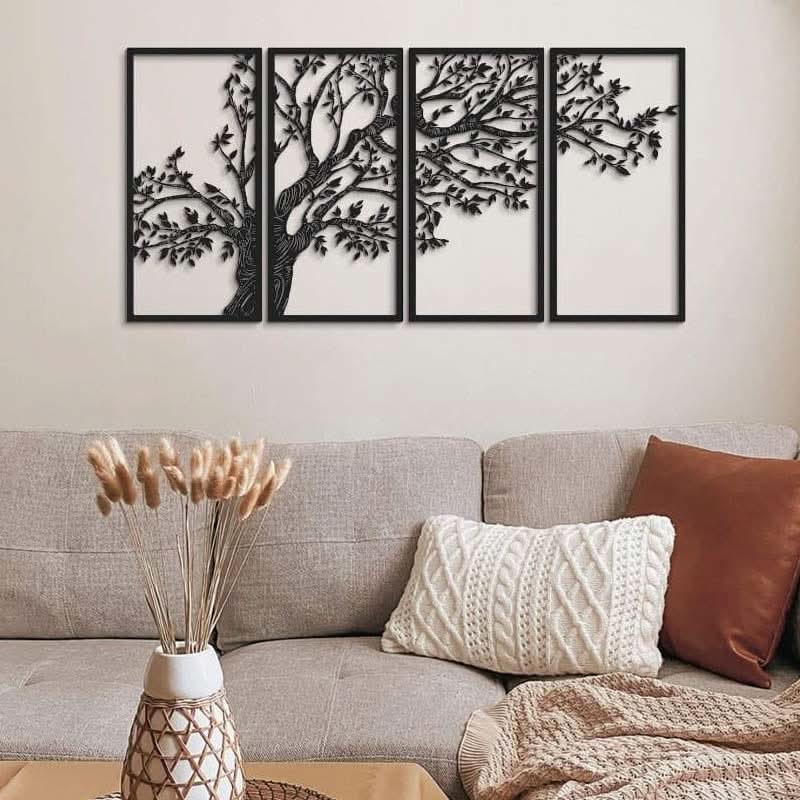 סט מתלה קיר “עץ החיים-ליסה" ממתכת (5 גדלים, ו-5 צבעי מתכת לבחירה)