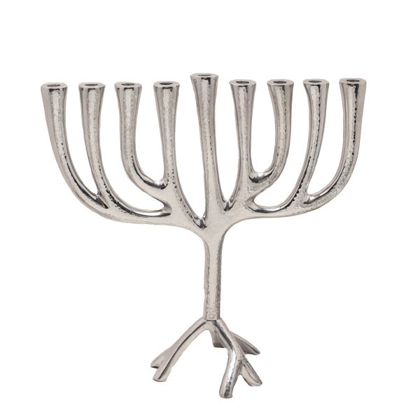 חנוכייה "עץ החיים" גדולה ממתכת (גודל: 32*32 ס"מ) מרוקע, האמן יאיר עמנואל