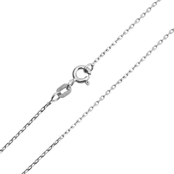 Thin "Forsantina" necklace (0.6 mm) made of 925 silver with rhodium plating Length: 50 cm