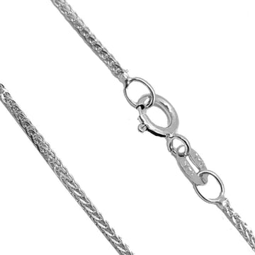 "Spiga" necklace in 14k white gold, thickness 0.6 mm, length: 50 cm