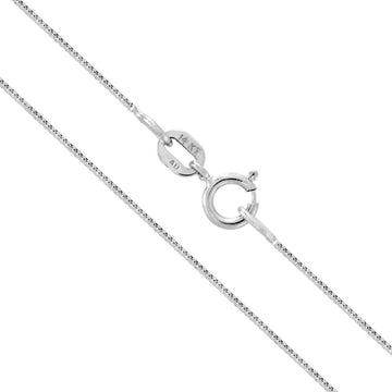 14k white gold "box" necklace (50 cm) thin and shiny