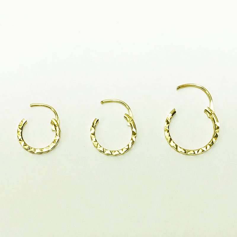 14k yellow gold nose ring "Helix" with sparkling cuts (diameter 8.5-8 mm)