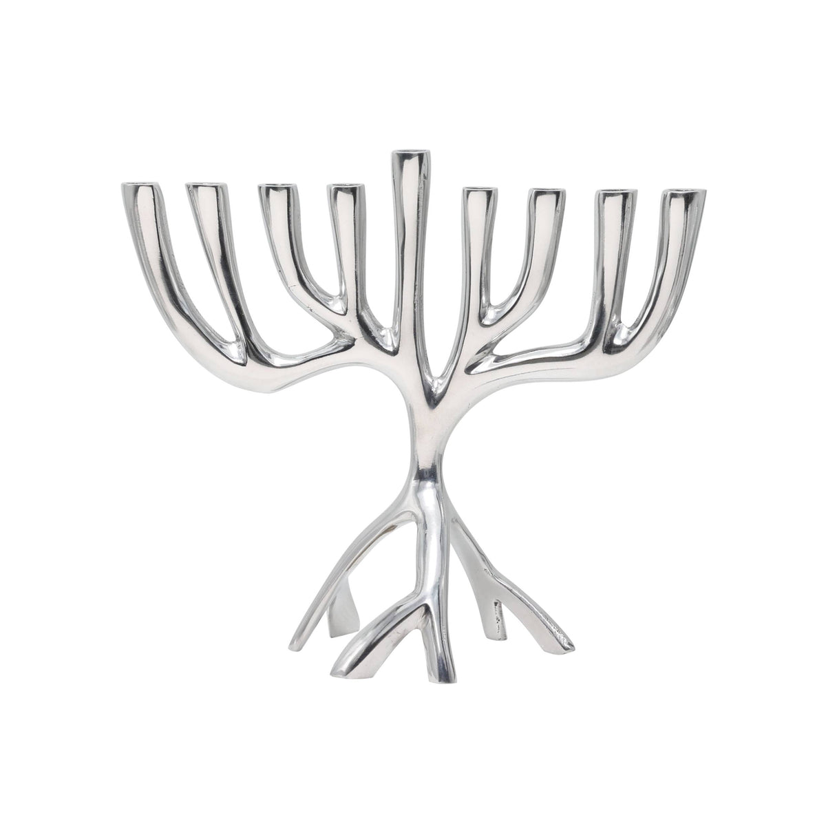 חנוכייה "עץ החיים" מודרנית מאלומיניום בגוון כסף - אלומיניום - יאיר עמנואל