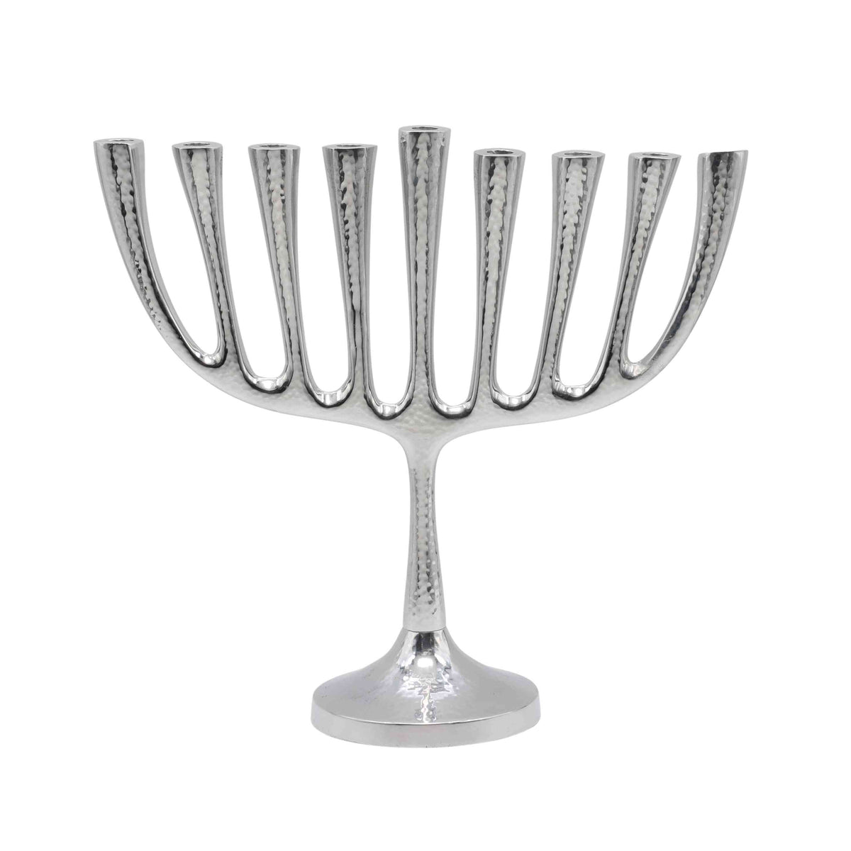 חנוכייה קלאסית גדולה ממתכת בגוון כסף - מתכת - יאיר עמנואל