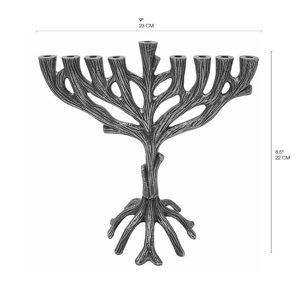"Shelhevat" Hanukkah Menorah (24*8*30.5 cm) made of aluminum with a colorful finish, artist Yair Emanuel