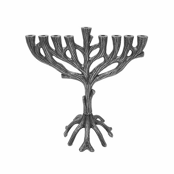 חנוכייה "עץ חיים" (25 ס"מ) ממתכת, האמן יאיר עמנואל