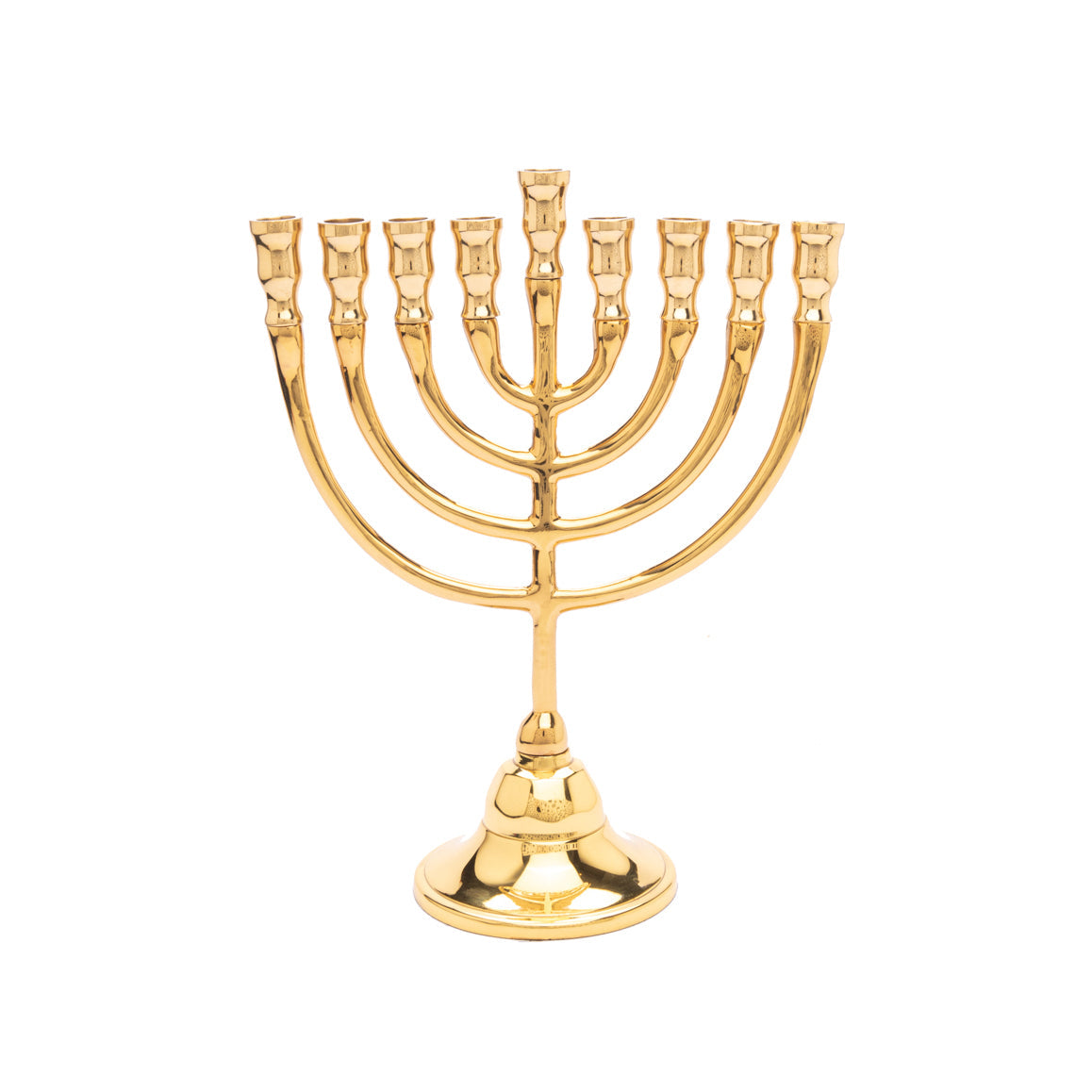 חנוכייה קלאסית מנחושת בגוון זהב - נחושת - יאיר עמנואל