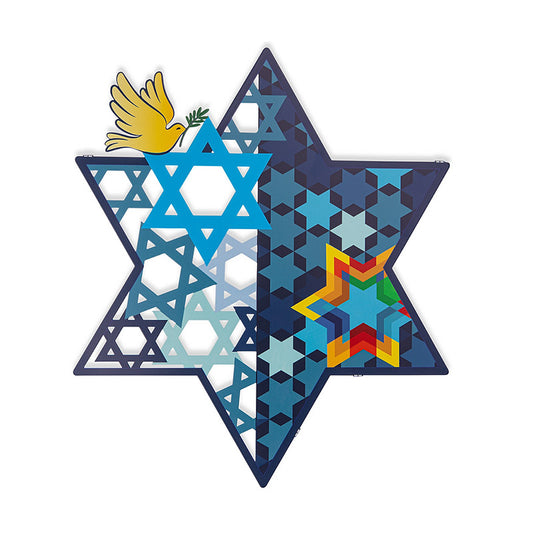 תכשיט קיר מגן דוד גדול ממתכת (39.5*34 ס"מ) - ע"י האמנית דורית קליין