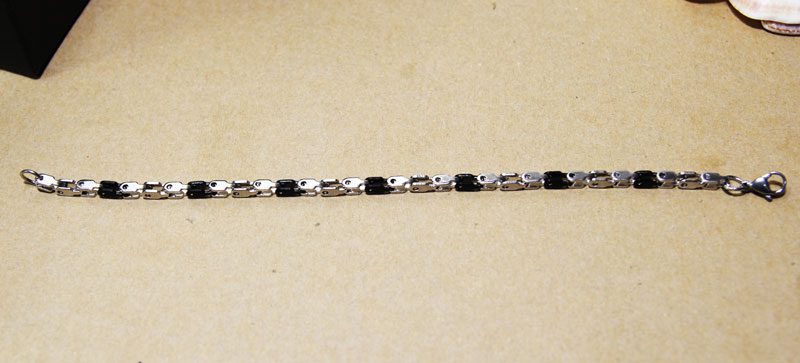 Men's bracelet (21 cm) made of steel (stainless steel) with black PVD coating