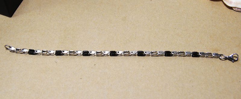 Men's bracelet (21 cm) made of steel (stainless steel) with black PVD coating