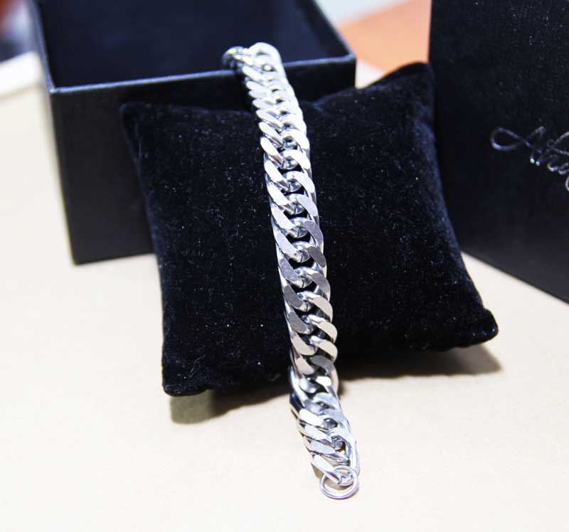 Men's bracelet (21 cm) extra thick "links" made of stainless steel