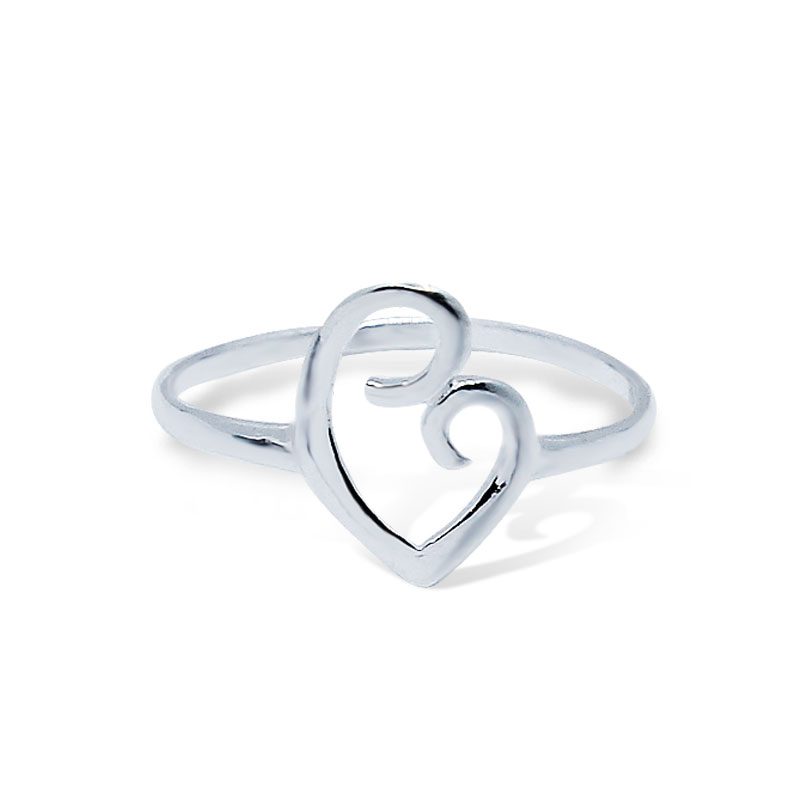 925 Sterling Silver Heart Shaped Ring