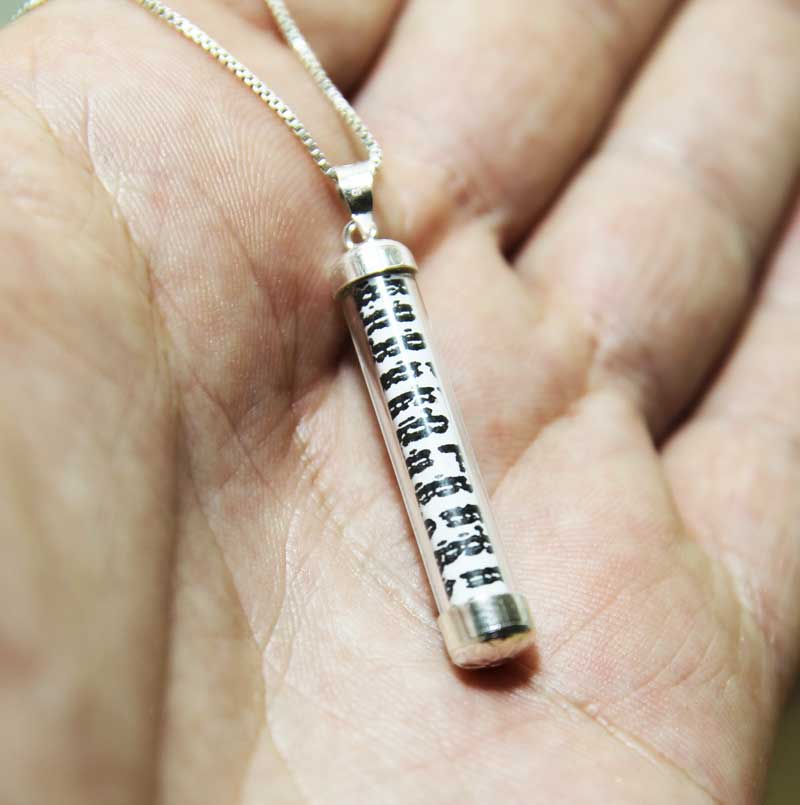 "Mezuzah" necklace (3.1*0.5 cm) 925 silver tube for men or women