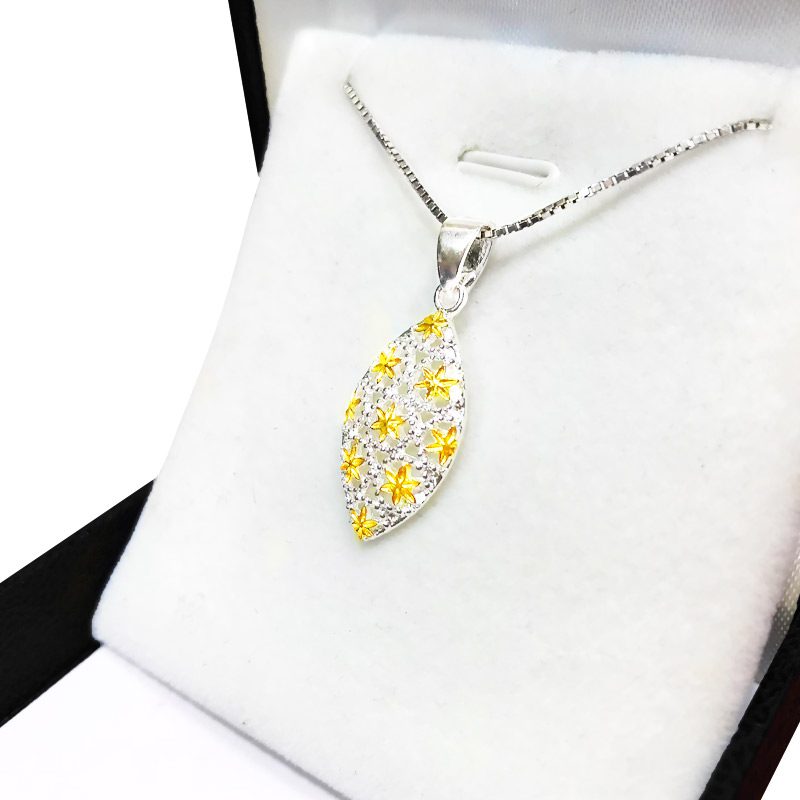 Filigree necklace for women made of 925 silver with gold plating