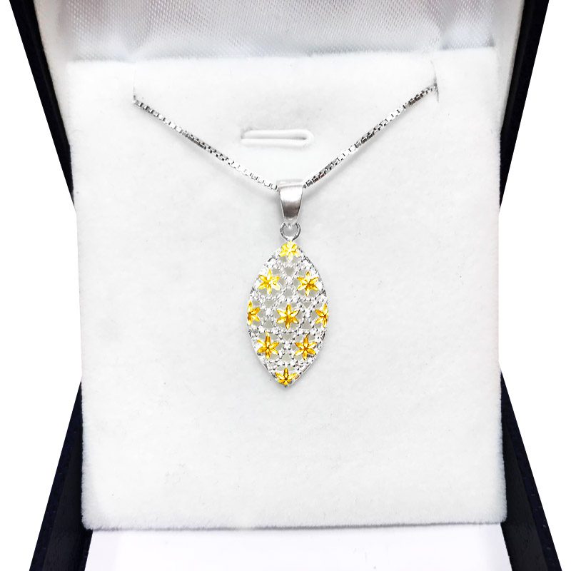 Filigree necklace for women made of 925 silver with gold plating