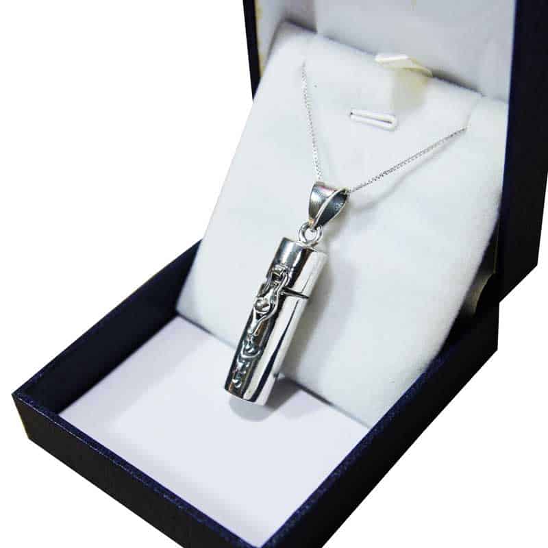 "Shedi" Mezuzah Necklace, 925 Silver, Large (3.5*1 cm), Opens with / Without Card