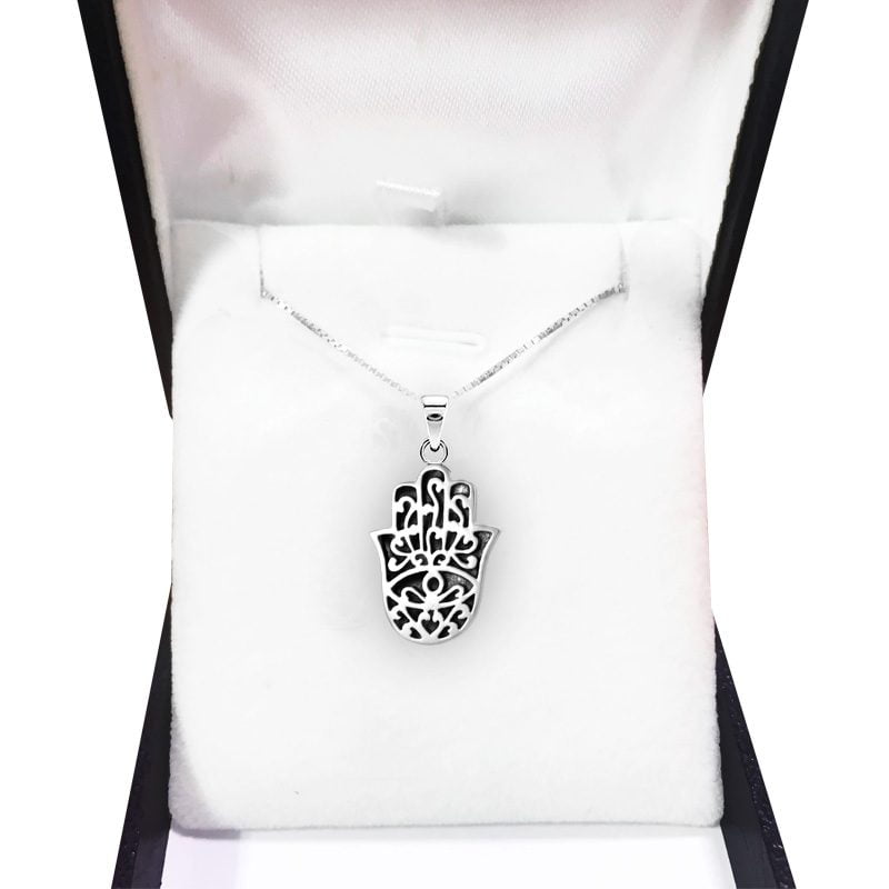 Hamsa necklace (2.3*1.7 cm) made of 925 sterling silver