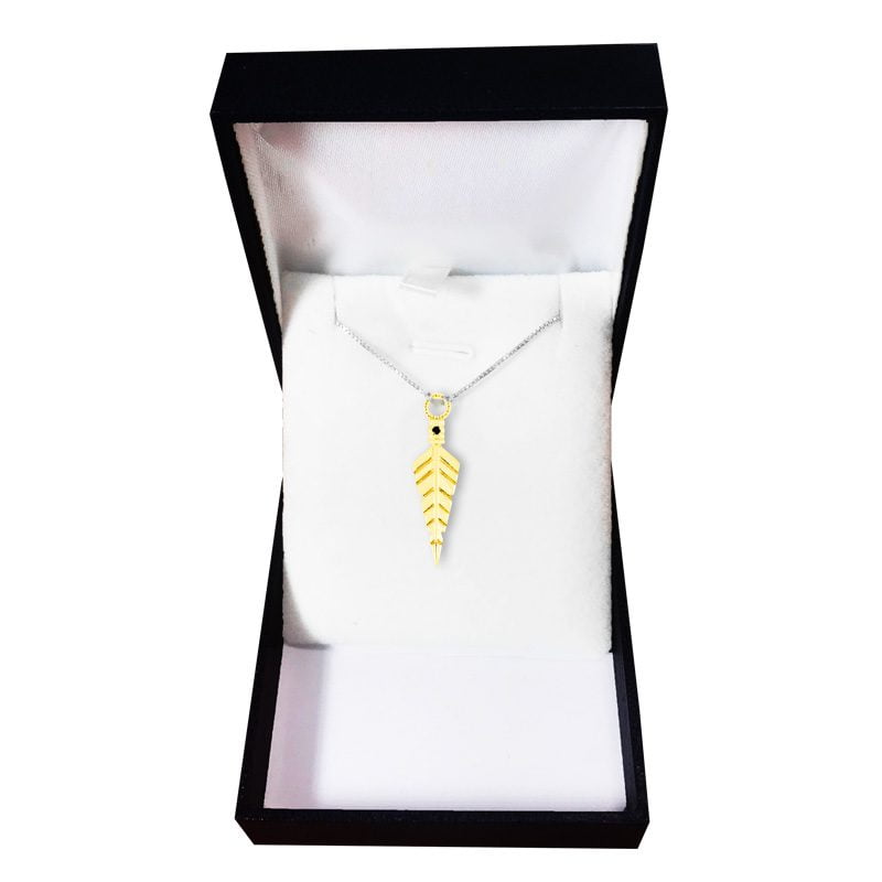 "Arrow" necklace (3*0.9 cm) made of genuine 925 silver with high-quality 14 karat gold plating