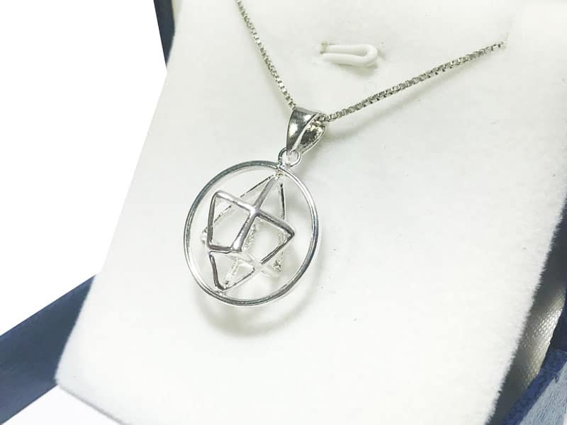 Merkaba chain (1.9 cm) rotating in 925 silver