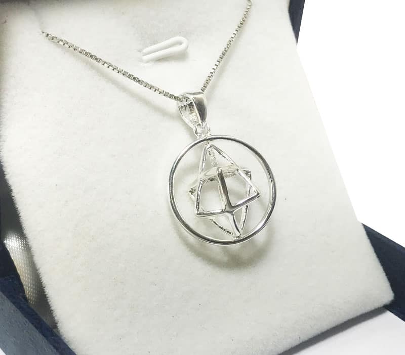 Merkaba chain (1.9 cm) rotating in 925 silver